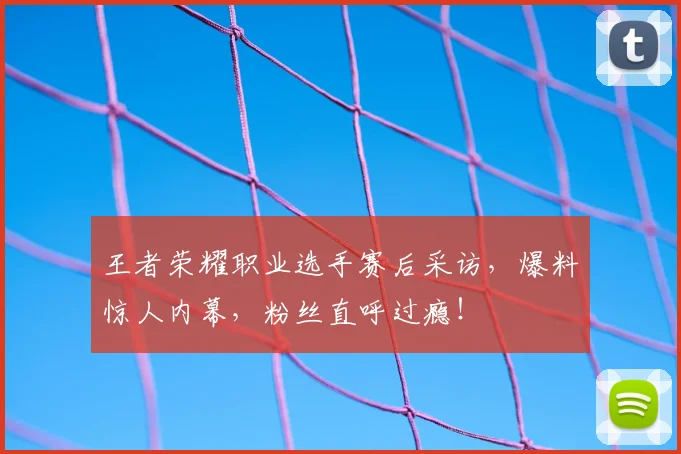 王者荣耀职业选手赛后采访,爆料惊人内幕,粉丝直呼过瘾!